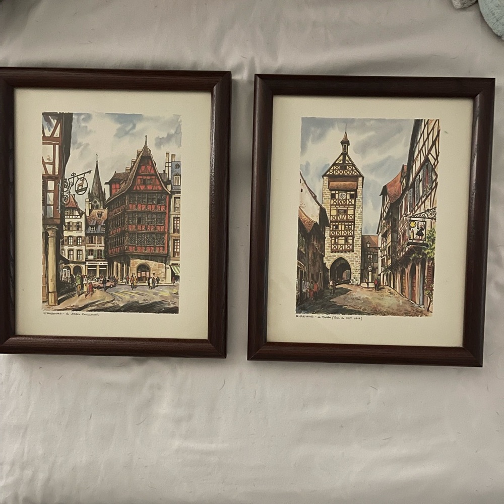 Professionally Two Etchings Were Purchased At Galerie Zum Burgtor Rothenburg